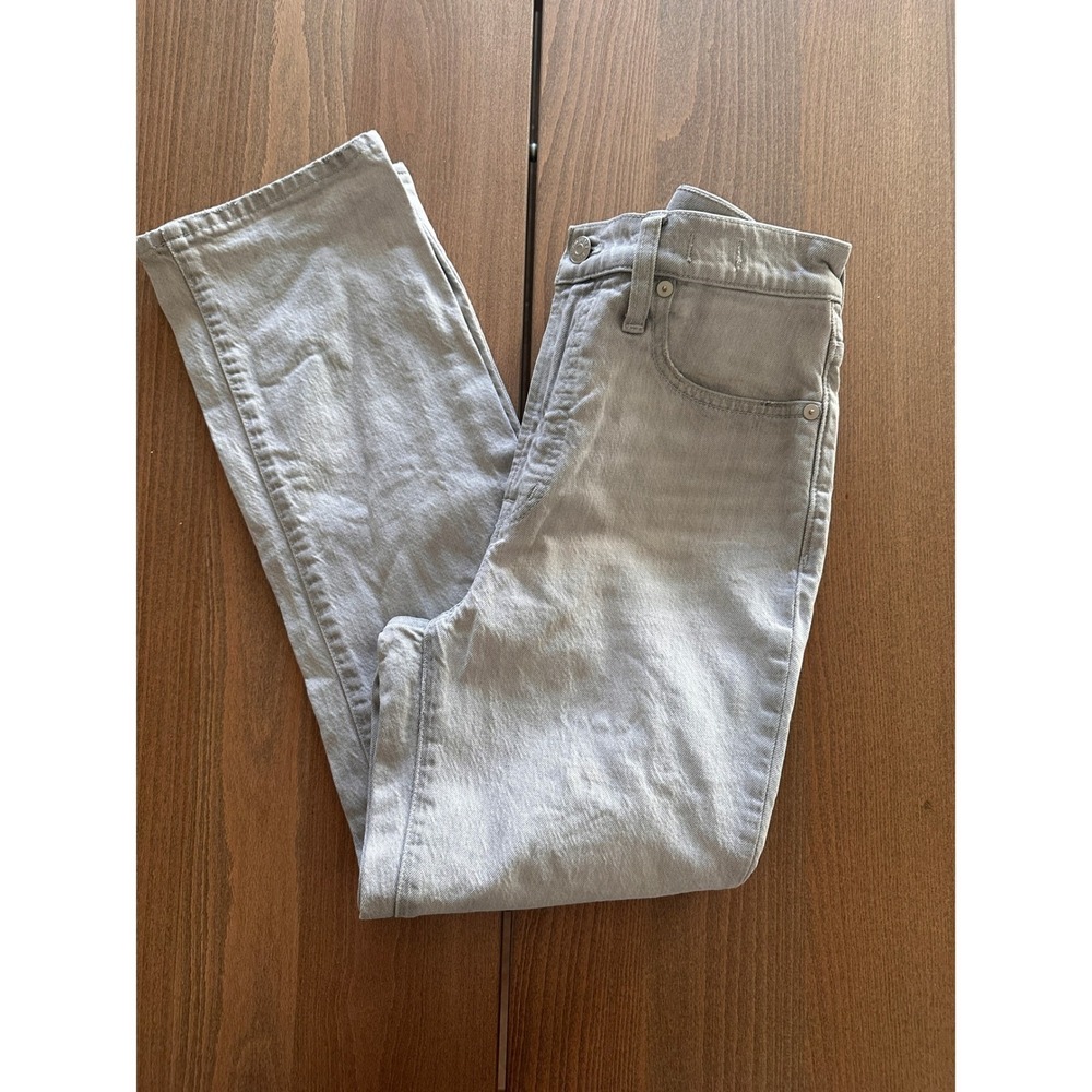 Madewell Womens High Rise Slim Demi Boot Jeans Light Gray Denim Pants Size 29